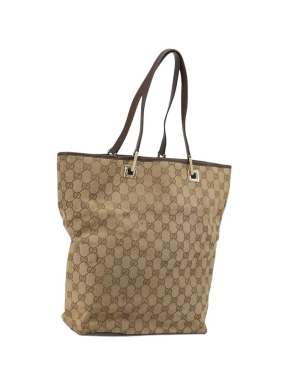 GUCCI GG Canvas Tote Bag Beige Gold 001 1098